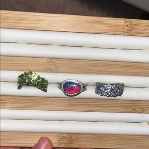 Set of Three Gemstone Rings